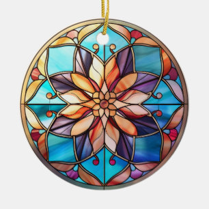 Simple modern minimslist Stain Glass Christmas Ceramic Tree Decoration
