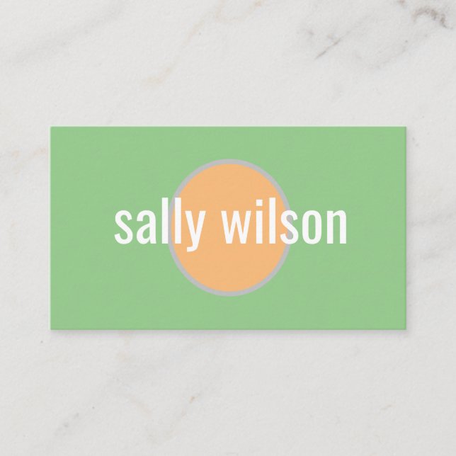 simple modern mint and coral Business Card (Front)