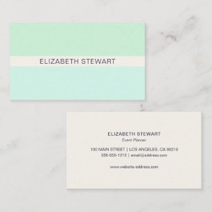 Simple Modern Mint Green and Aqua Professional Business Card