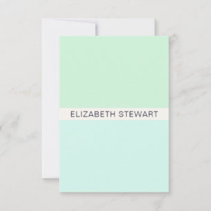 Simple Modern Mint Green and Aqua Professional Card