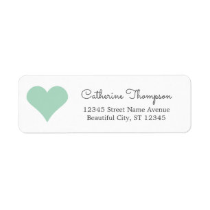 Simple Modern Mint Green Heart Girly Script Name