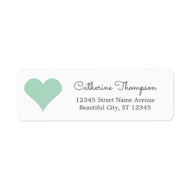 Simple Modern Mint Green Heart Girly Script Name (Front)