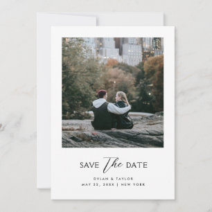 Simple Modern Mixed Font Framed 2-Photo Save The Date