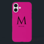 Simple Modern Monogram Case-Mate iPhone Case<br><div class="desc">This iPhone 16 case blends simplicity and modern aesthetics for a sleek, sophisticated look. Crafted for those who appreciate understated elegance, the design features a minimalist monogram in a clean, contemporary font, with the first name displayed neatly below the monogram. The layout ensures a stylish personal touch while maintaining a...</div>