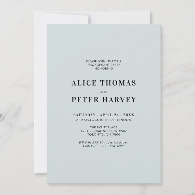 Simple Modern Monogram Engagement Party Invitation (Front)