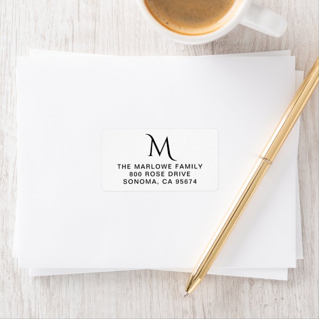 Simple Modern Monogram Family Name  Label (Insitu)