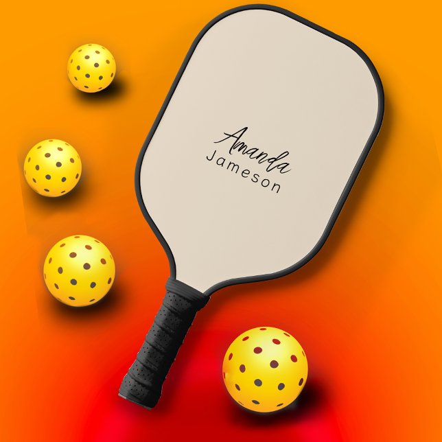Simple Modern Monogram Full Name Pickleball Paddle (Creator Uploaded)