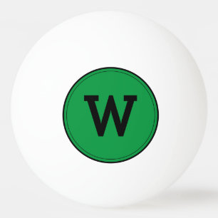 Simple Modern Monogram Green Ping Pong Ball