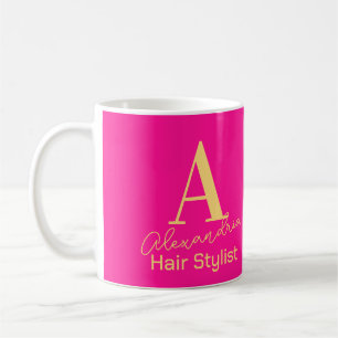 Simple Modern Monogram Hair Stylist Coffee Mug