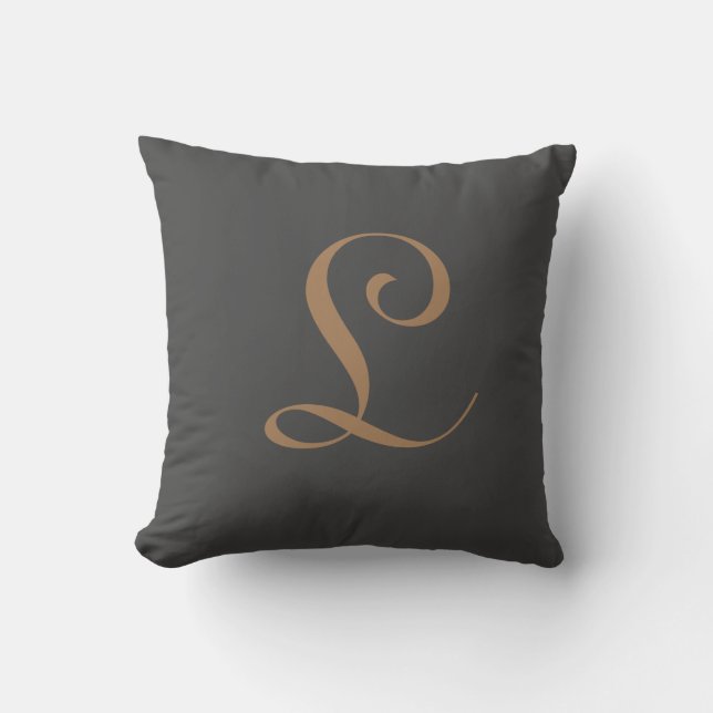Simple Modern Monogram Initial Cushion (Front)
