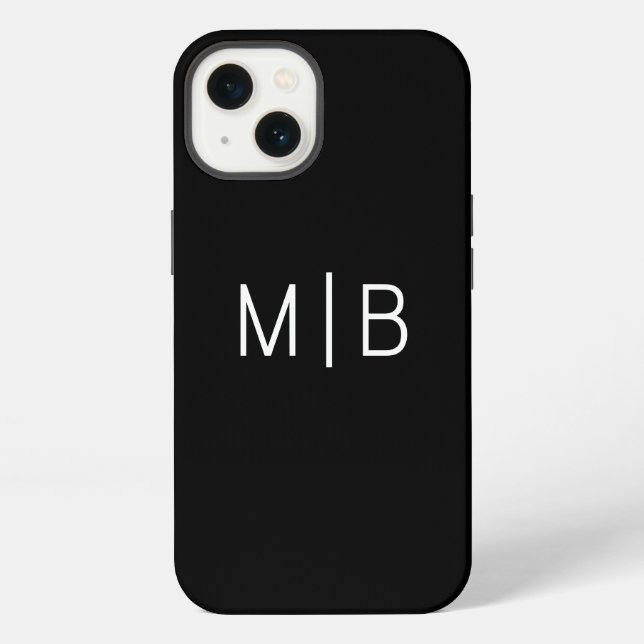 Simple Modern Monogram Initial Personalised iPhone Case (Back)
