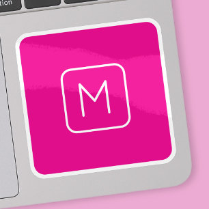 Simple & Modern Monogram Initial   Pink & White
