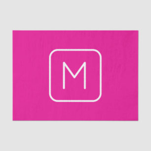 Simple & Modern Monogram Initial   Pink & White Tissue Paper