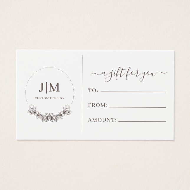 Simple Modern Monogram Jeweller (Front)