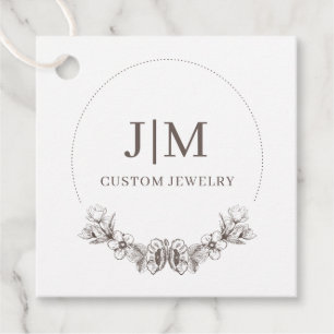 Simple Modern Monogram Jeweller Product Hang Tags