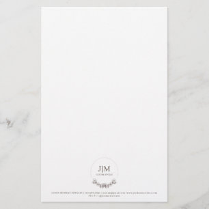 Simple Modern Monogram Jeweller Square Business Ca Stationery