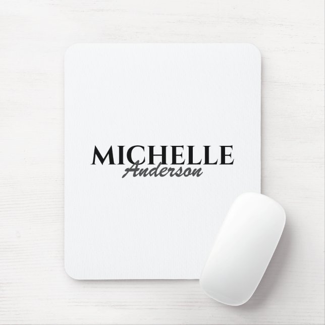 Simple Modern Monogram Mouse Mat (With Mouse)