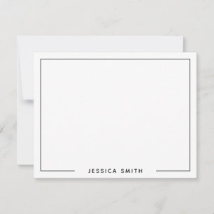 Simple Modern Monogram Name Border Card