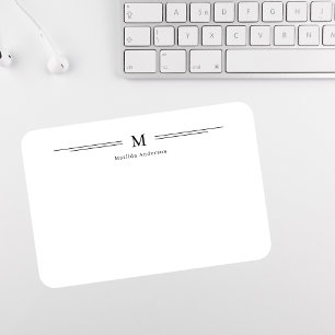 Simple Modern Monogram Name Family Formal  Card