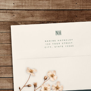 Simple Modern Monogram Preprinted Address Envelope