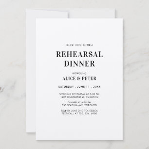 Simple Modern Monogram Rehearsal Dinner Invitation