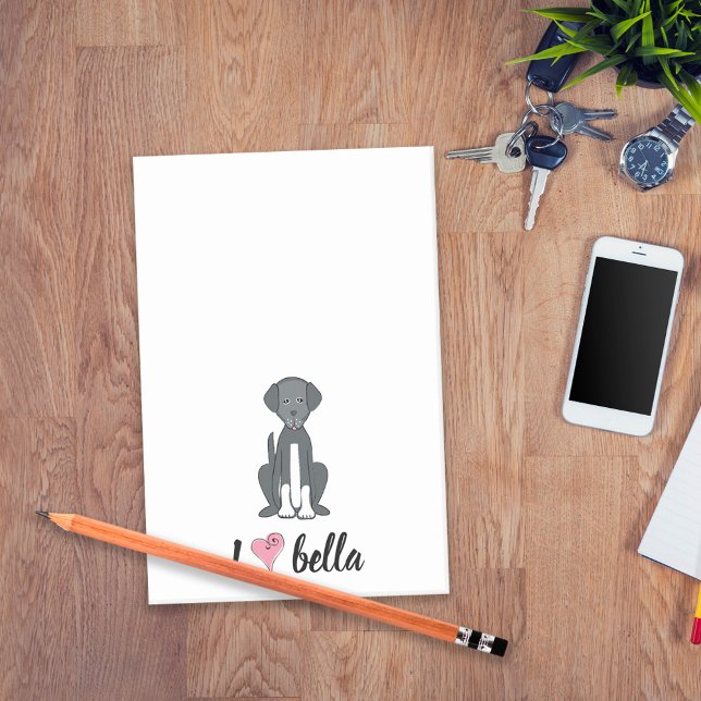 Simple Modern Monogram Stylish Black White Dog  Post-it Notes (Creator Uploaded)