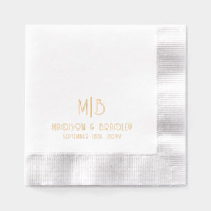 Simple Modern Monogram Wedding Custom Foil Napkins