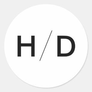 Simple Modern Monogram Wedding Invitation Sticker