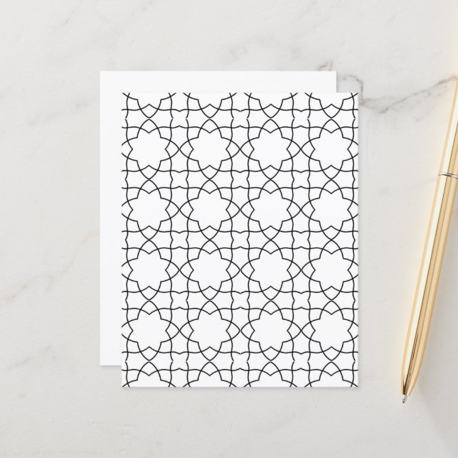 Simple Modern Moroccan Islamic geometric design (Front/Back In Situ)