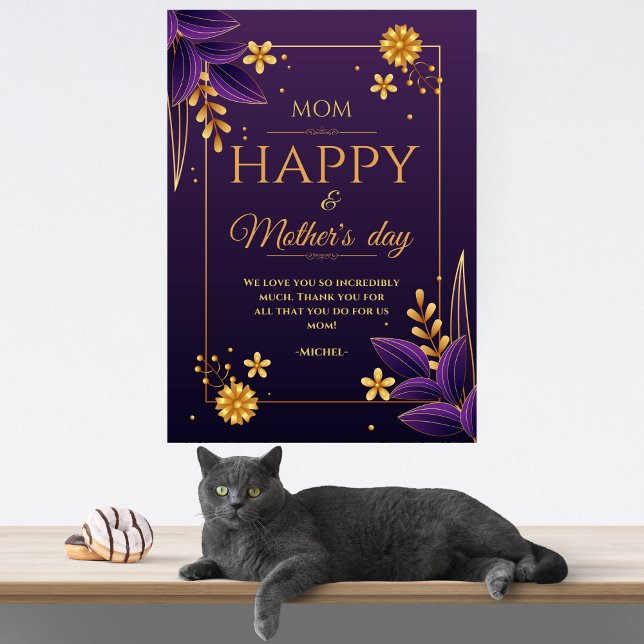 Simple Modern mothers day cards golden texe (Creator Uploaded)
