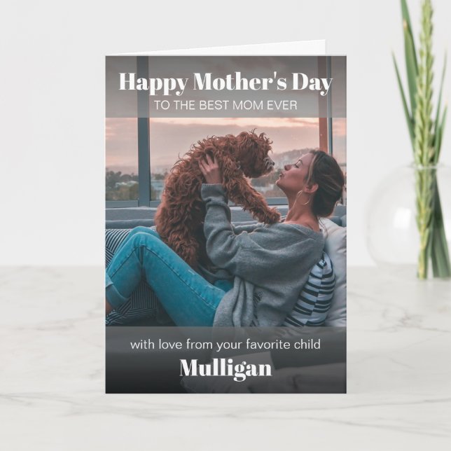 Simple Modern Mothers Day Custom Photo Card (Front)