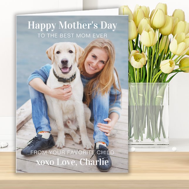 Simple Modern Mother's Day Custom Photo Holiday Card (Creator Uploaded)