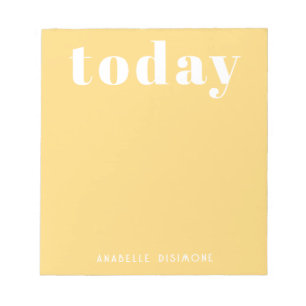 Simple Modern Motivational Personalised Yellow Notepad