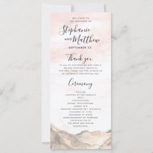 Simple Modern Mountain Watercolor Wedding Program