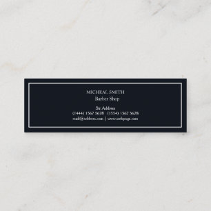 Simple Modern Moustache Barber Shop Mini Business  Mini Business Card