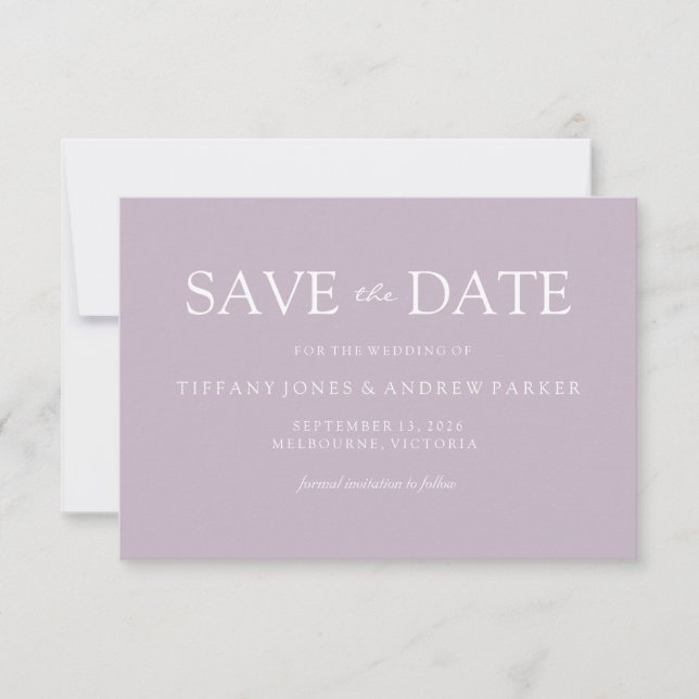 Simple Modern Muddy Blush Wedding Save the date (Front)