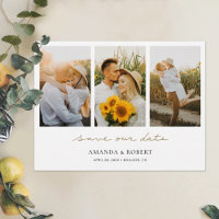 Simple Modern Multi Photo Collage Save the Date