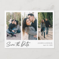 Simple Modern Multi Photo Collage Save the Date
