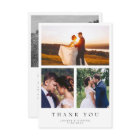 Simple Modern Multi Photo Wedding Thank You Card
