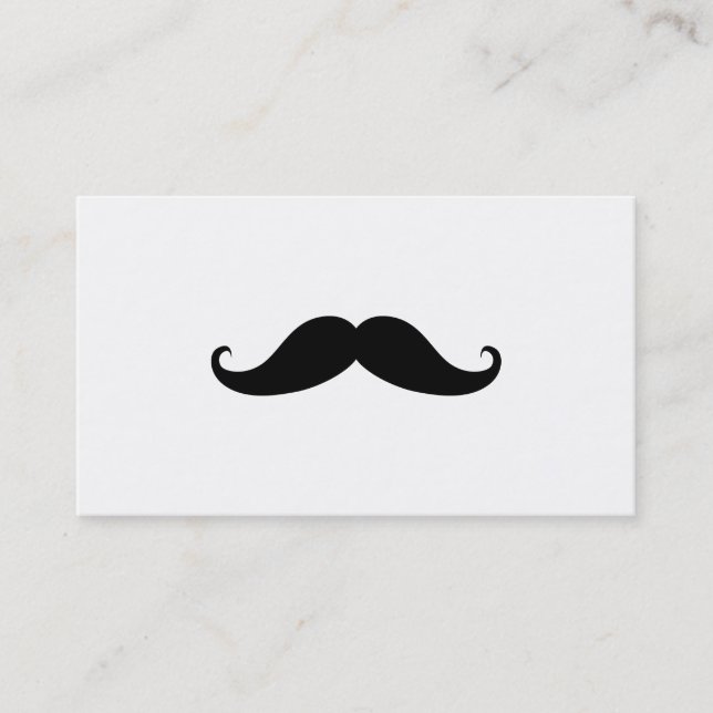 Simple Modern Mustache Barber Shop Business Card (Front)
