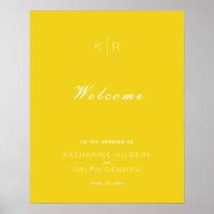Simple Modern Mustard Yellow Wedding Welcome Poster