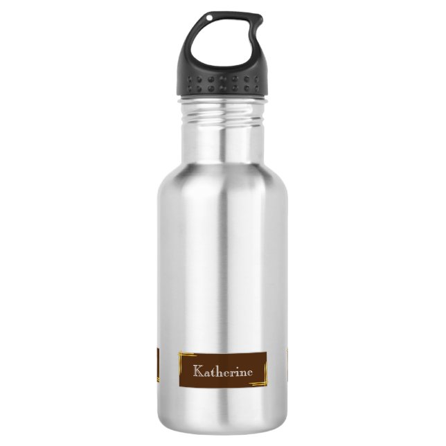 Simple Modern Name Brown 532 Ml Water Bottle (Front)