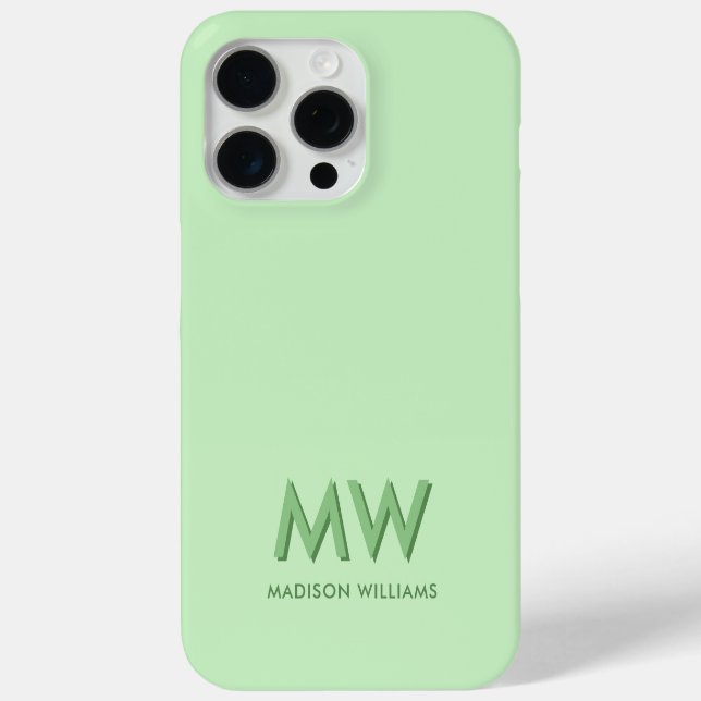 Simple Modern Name Initial Monogram Case-Mate iPhone Case (Back)