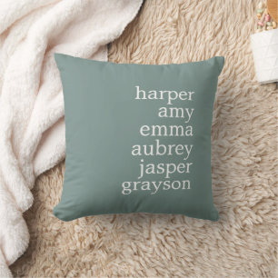 Simple Modern Names Dusty Green Cushion