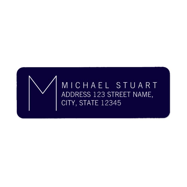 Simple Modern Navy Blue and White Monogram (Front)