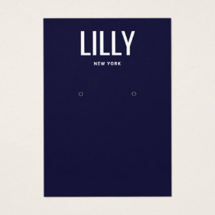 Simple Modern Navy Blue Earring Display Card