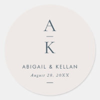 Simple Modern Navy Blue Monogram Mix Match Wedding