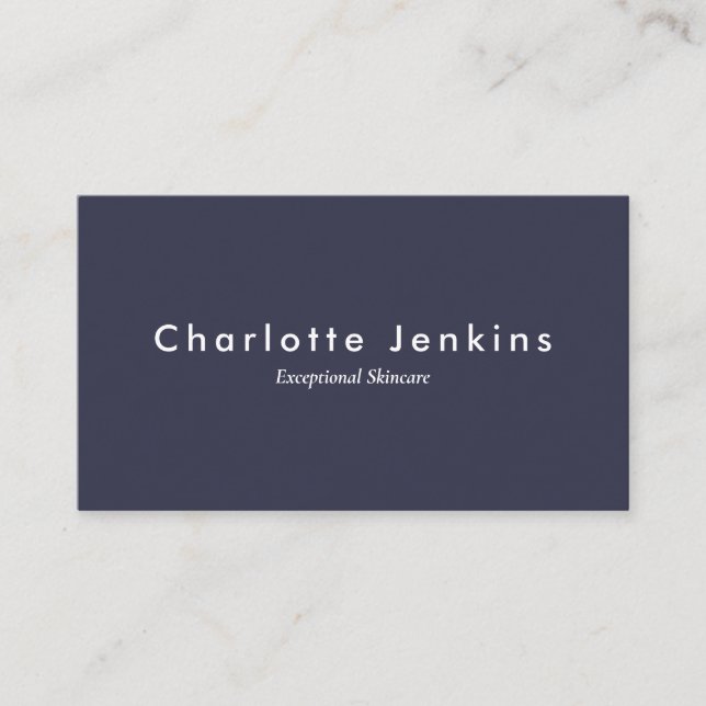 Simple Modern Navy Blue Professional Business Card (Front)