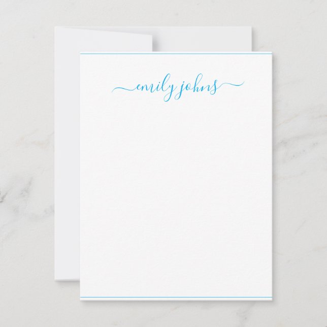 Simple Modern Navy Blue Script Professional  Card (Front)