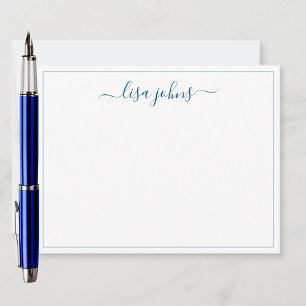 Simple Modern Navy Blue Script Professional Flat Card